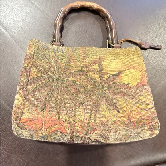 Fossil Woven Sunset Tote with Bamboo-Style Handle - Gold & Brown - Picture 2 of 8